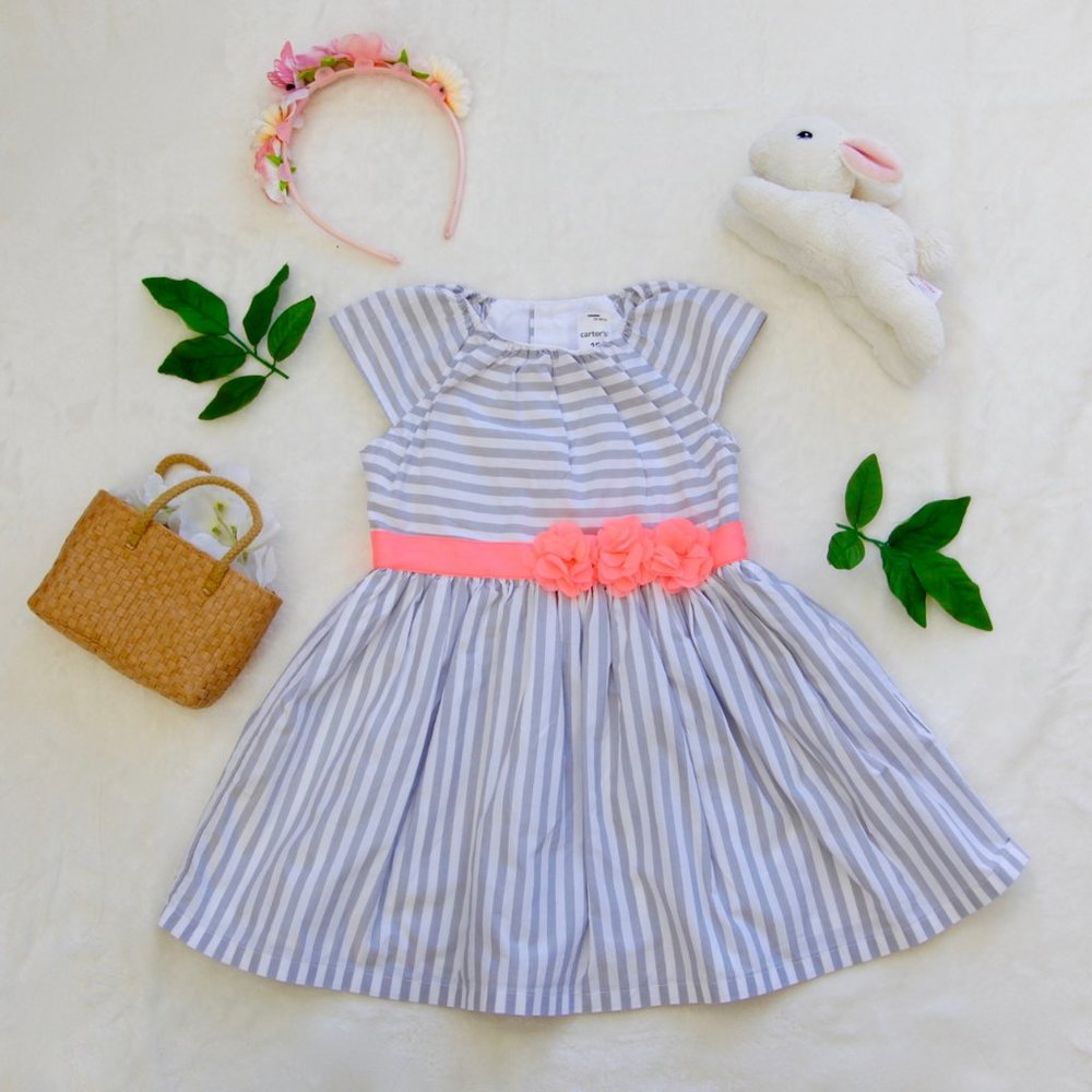 Carter’s Gray Striped Toddler Dress